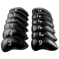 12PCS/Set Exquisite PU Golf Club Iron Head Covers Protector Golf Head cover Sets Iron Club Head Cover Accessories