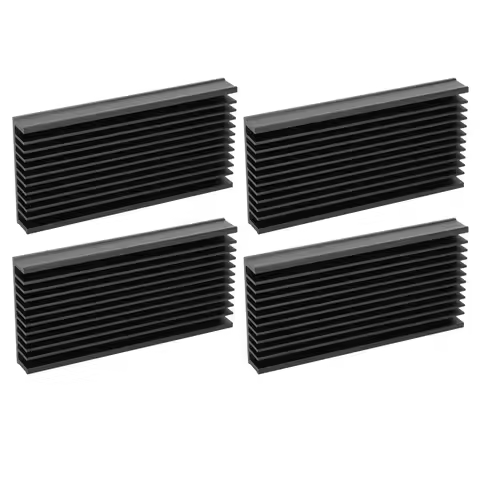 4Pcs Heat Diffusion Fin 100*50*12.7mm Heat Sink Aluminum 2 x 0.5 x 4in Heatsink Black Heat Sink Chip