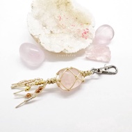 Rose Quartz Stone Keychain (Rose Quartz)