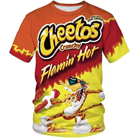 Men's 3D T Shirts Personalized Food Noodles Cheetos Chicken Takis Tops Street Casual Oversized T-Shi