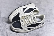 Travis Scott x Nike Air Jordan 1 Low 白黑倒鉤休閒鞋板鞋（35-46全碼）