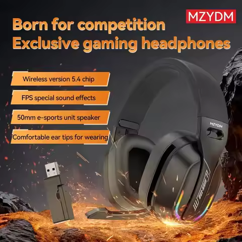 Wireless gaming headphones: 2.4G/ wired/ foldable Bluetooth headphones, providing an immersive audio