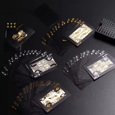 Color Black Gold Playing Card Game Card Group Waterproof Poker Suit Magic Dmagic Package Board Game