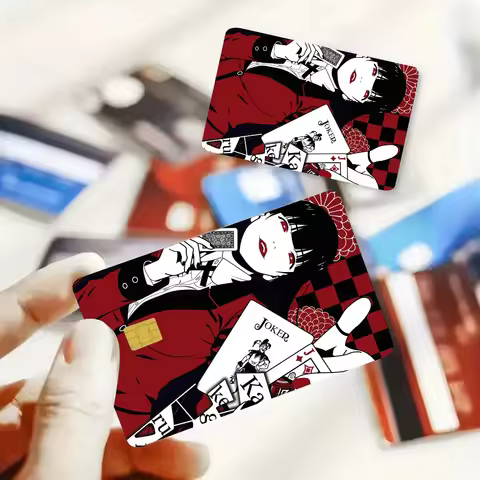 K-kakegurui Jabami Yumeko Stickers 4pcs PVC Card Skin Stickers For Bank Card Bus Metro Card Case Dec