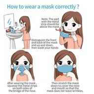 face mask mask 3ply essential mask M'sia 3ply 50pcs Face Mask For Kids Face Mask Flu Haze Dust Prote