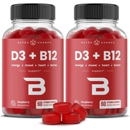 NutraChamps Vitamin D3 & B12, Children's Methyl B12 Jelly, Rich in Vitamin D3 & B9 Folic Acid, Helps