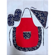 Children Red Lace Apron Kindergarten Little Girls Harvest Festive Gangnam Ethnic Style Dance Apron H
