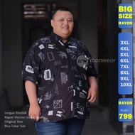 KEMEJA Jumbo Batik Motif Shirt 4XL 5XL 6XL 7XL 8XL 9XL 10XL Original Bigsize Shirt Cool Smooth