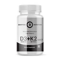 Devotion Nutrition D3 + K2-MK7 Supplement | Advanced Formulation High Potency Vitamin D3 25,000 IU |