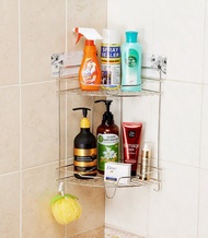 無痕貼片免鑽孔不鏽鋼兩層轉角架 三角架 轉角置物架浴室架瓶罐架