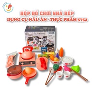 Hộp Đồ Chơi Nhà Bếp 5752 Dụng Cụ Nấu Ăn Và Thực Phẩm Mô Phỏng PeeKaPaw Toys