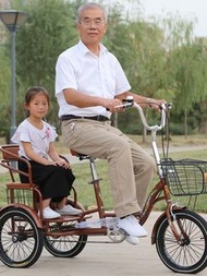 新款人力三輪車腳踏車中老年代步自行車成人小型輕便休閑