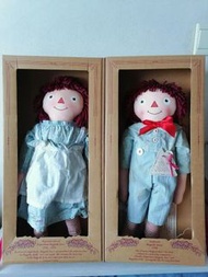1998 Raggedy Ann & Raggedy Andy一對 約19吋 by applause 復刻1930年代
