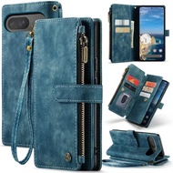 For Google 2026 Lanyard Leather Wallet Phone Case Wireless Charging Cover for Google Pixel 10 9 Pro