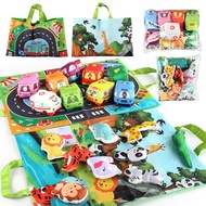3-in-1 Kids Toy Bundle Magnetic Fishing Jungle Animal Matching, Road Vehicle Play Soft Foam Pieces &