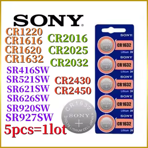 20Pcs Original SONY CR2032 battery CR2025 CR2016 CR1632 CR1220 CR1620 CR2450 CR2430 371 SR920SW 377 