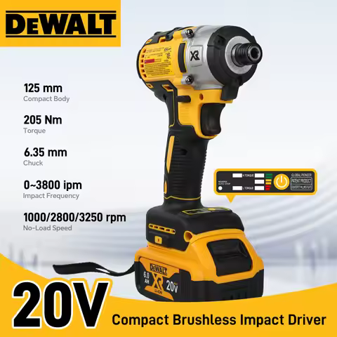 DEWALT DCF887 20V Compact DCF887 Brushless Impact Driver 205Nm Torque 3250rpm Stepless Speed for Hom