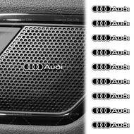 2/4/10pcs Car Logo Audio Sticker Car Central Control Speaker Stickers Modified for Audi A4 B8 A3 8P 