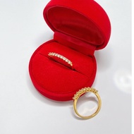 [VJ] Ring “Minimalist CZ” Wedding, Anniversary, Engagement Ring <SPT5A> 999.9 Gold Plated <Cincin Pe