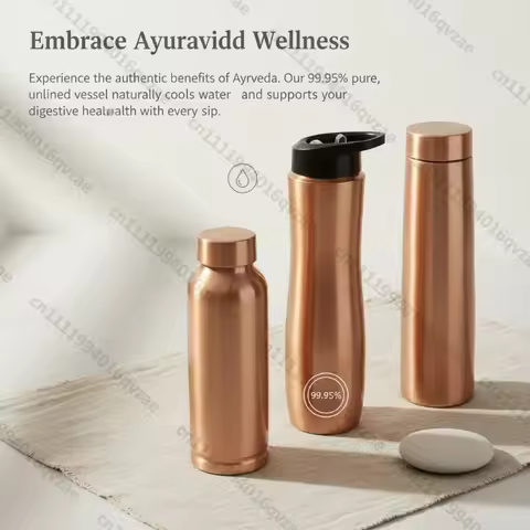 Handmade Pure Copper Copper Water Bottle Outdoor Sports Yoga Pot Cold Water Cup South East Asia Wate