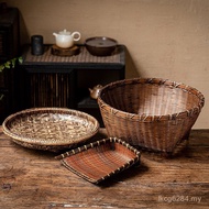 Decorative Snacks Coffee Table Home Bamboo Storage Dustpan Fruit Plate Desktop Dustpan Basket Decora