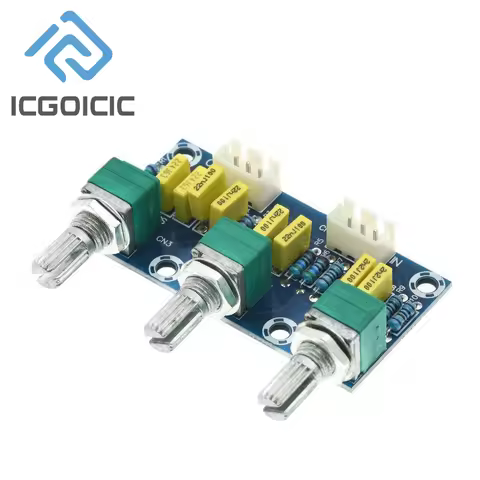 XH-M802 Tone Control Board Bass Treble Volume Adjust Preamp Module for DIY Audio Amplifier 3-Band So