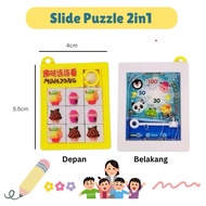 KIDSINK 2-Sided Slide Puzzle Toy / 2-Sided Mini Slide Puzzle (Mahogany + Pinball)