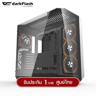 เคสคอมพิวเตอร์ DarkFlash DY470 Panorama Tempered Glass ATX Gaming Case with INF34 ARGB Fan x4 รับประ