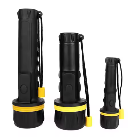 Super Bright 3LED/7LED/1W Battery Operated Rubber LED Torches Flashlight Toch Spotlight Tough Waterp