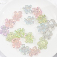 4pcs 24X20mm Acrylic Flower Petals Spacer Beads Clear Aurora Charm Pendant for DIY Earrings Handmade Hairpin Jewelry Accessories