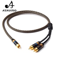 ATAUDIO HIFI RCA to 2 RCA Subwoofer cable High Quality One Sub-2 Splitter Y RCA Cable