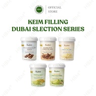 Keim Dubai Selection Series Filling 1KG | Milk /White Chocolate/Hazelnut/Pistachio | Dubai Chewy Coo