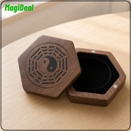 MagiDeal Walnut Wood Coin Storage Box Safekeeping Wooden Coin Box Sturdy Vintage for Collectors