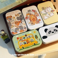 Cute Mini Watercolor Paint Packing Box Tin Box Portable Sketch Storage Box Solid Paint Manicure Colo