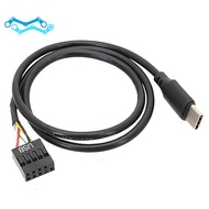 1Pcs USB 9Pin to USB Type C Cable for Computer Motherboard to USBC Secondary Screen PC LCD Screen 9P