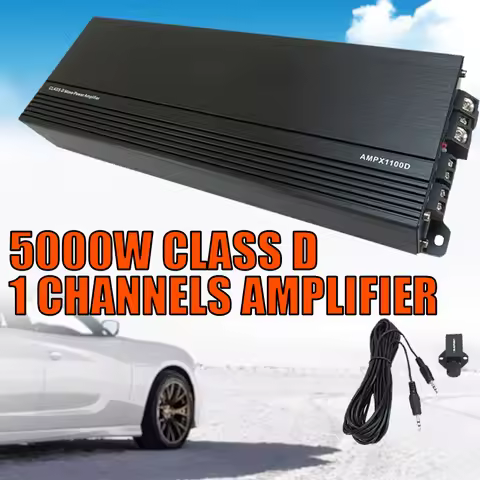 5000W Class D 1-CH 1/2/4-Ohm Stable Monoblock Audio Power Amplifier With Remote Subwoofer Controller