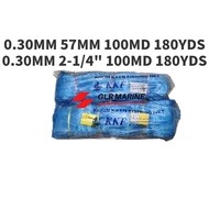PUKAT JARING TANGSI 0.30MM X 57MM 100MD 180YDS/2-1/4" 100MD 180M DWS BLUE FISHING NET PUKAT KETAM - 