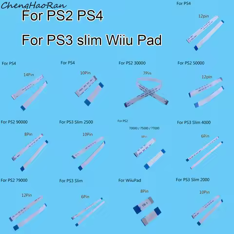5 pcs 6pin 8pin 10pin 12pin 14pin Power Reset Switch Ribbon Flex Cable for PS4 PS3 slim ps2 12P 8P 1