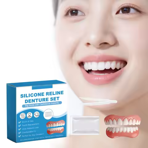 Cosmetic Teeth Veneers Comfortable Snap On Dentures Natural False Teeth Set Easy to Wear Instant Smi