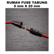 SMALL TUBE FUSE HOUSING 5X20MM GLASS FUSE/ TUBE HOLDER CABLE ROTARY THREAD HOLDER 5 X 20 MM 5X20 MM 