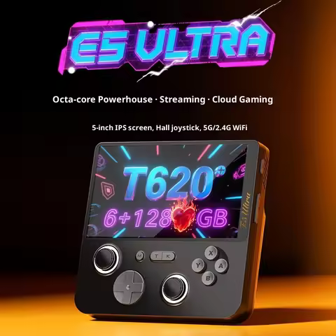 2025 New E5ultra Handheld Game Console With Dual Systems 6+128 Running Memory Cloud Gaming 5-Inch Ip