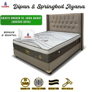 Set Dipan + Kasur Spring bed Ayana Olympic. 120x200 - 160x200 - 180x200. Bergaransi. Tidur lebih nya