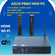 Asus PB60 Mini PC -intel i5-9400T 1.80GHz Gen9-Ram DDR4 16GB -HDD SSD M.2 512GB+HDD 1TB SATA-HDMI-DP