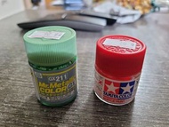 日本TAMIYA 田宫模型水性漆亮光 X27紅 10ml；Mr.Hobby郡士 Mr.Color GX 油性 模型油 – GX211 金屬淺綠色 18ml