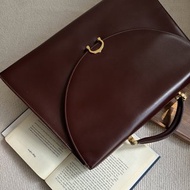 Cartier 卡地亞 Must Line 小牛皮 酒紅色 公事包 商務包 文件包