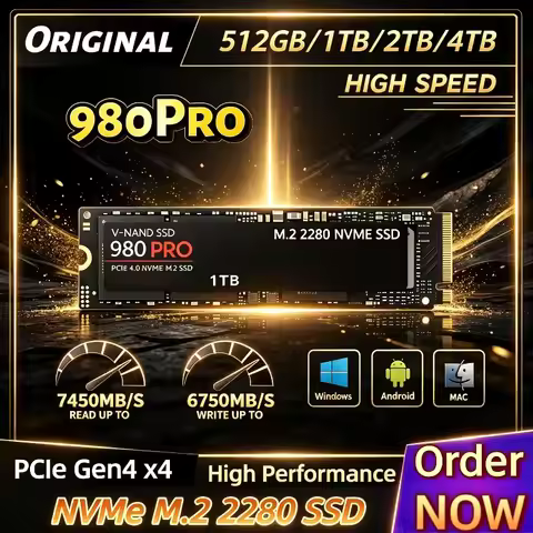 Original 980Pro 512GB-1TB PCIe 4.0 NVMe SSD, 3D TLC NAND, high speed Ultra-Low Latency Internal Driv