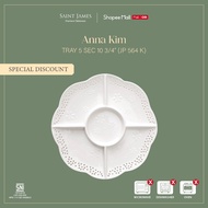 Saint James Anna Kim Tray 5 sec 10 3/ 4 Inch White - Serving Plate 5 places