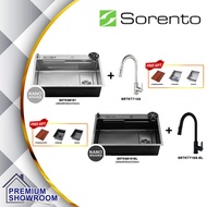 (Combo Set) SORENTO SRTKS8151 / SRTKS8151-BL 80CM NANOMAGMA SUS304 Multifunctional Kitchen Sink Set