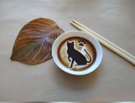 【日本製】美濃燒 壽司豉油碟 貓款