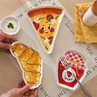 Ins Cute Cute Funny Bread Plate Afternoon Tea Cake Snack Plate Household Snack Plate Creative Cerami